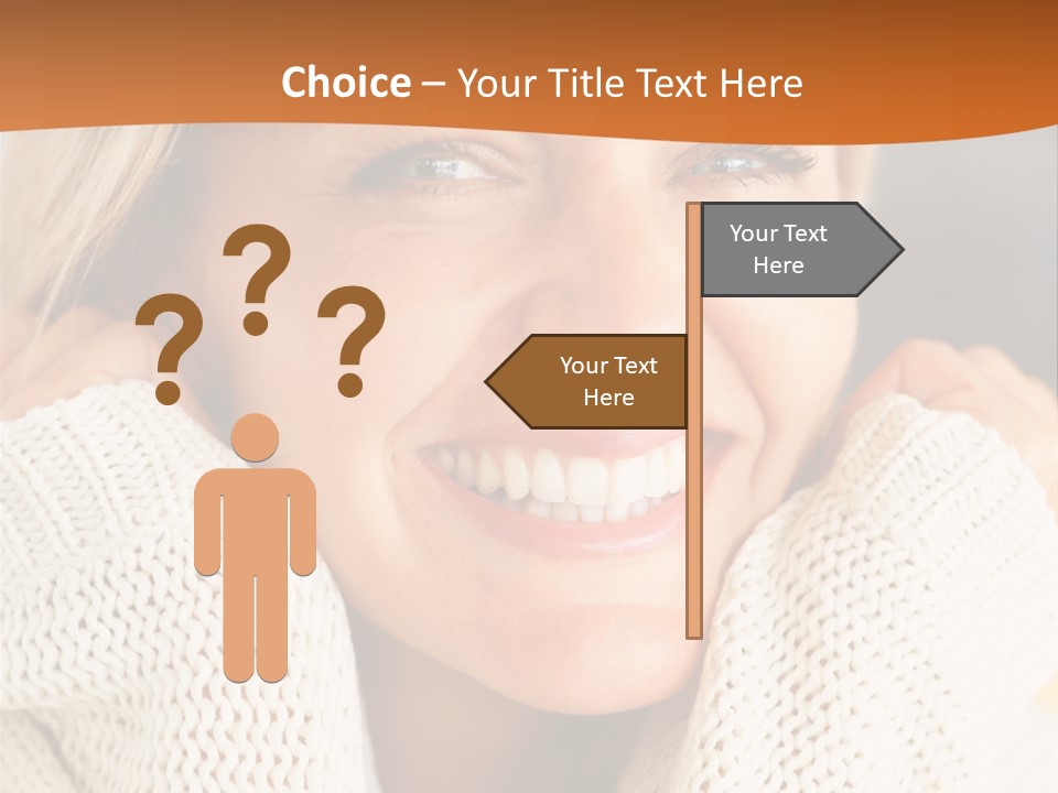 A Woman Smiling With Her Hands On Her Head PowerPoint Template