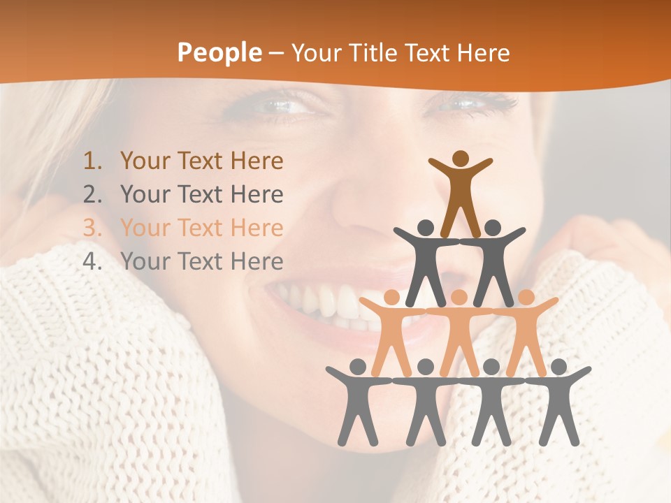 A Woman Smiling With Her Hands On Her Head PowerPoint Template