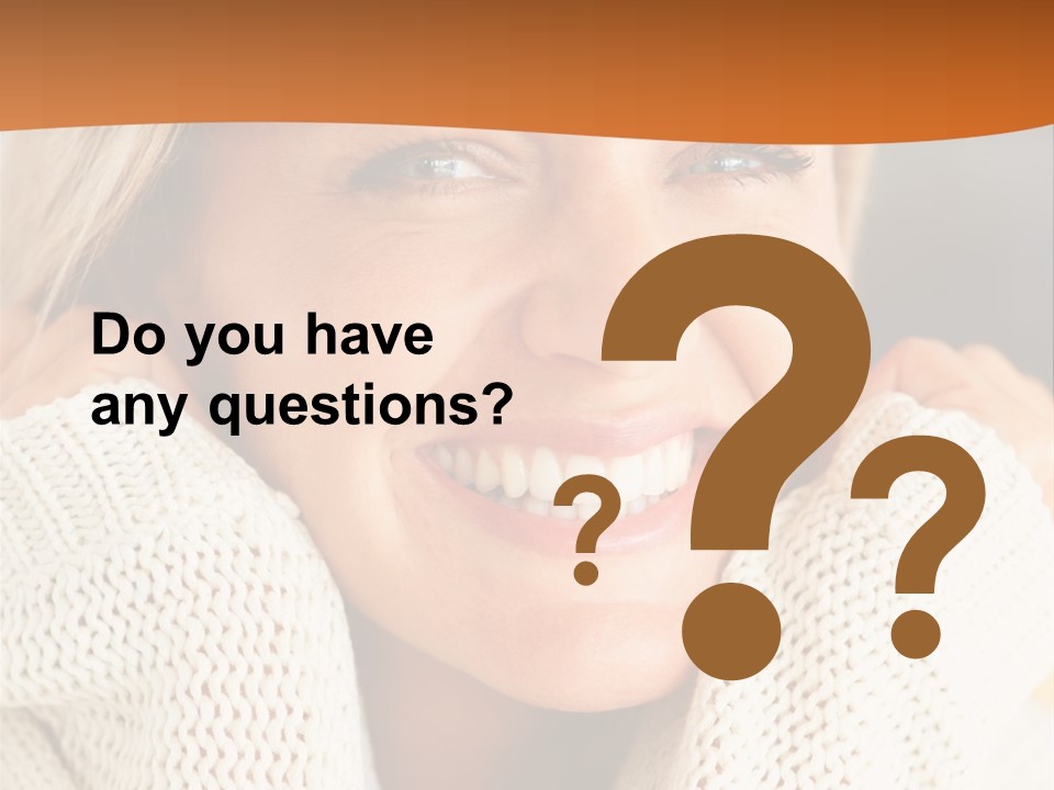 A Woman Smiling With Her Hands On Her Head PowerPoint Template