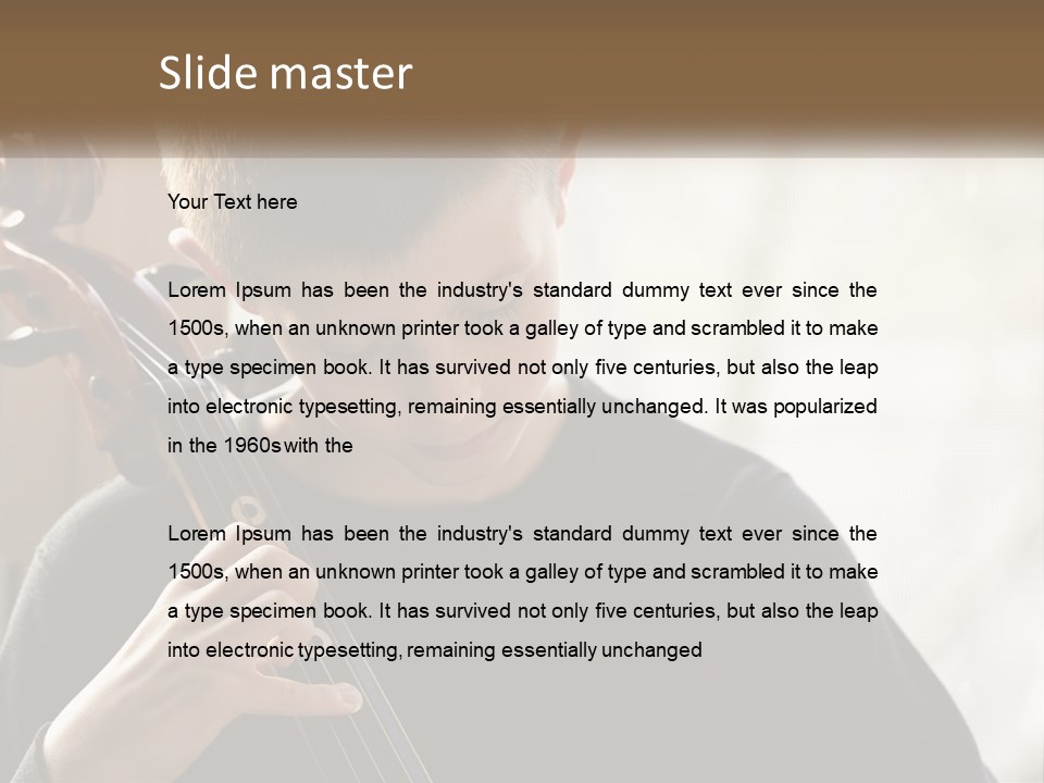 A Young Boy Playing A Violin In Front Of A Window PowerPoint Template