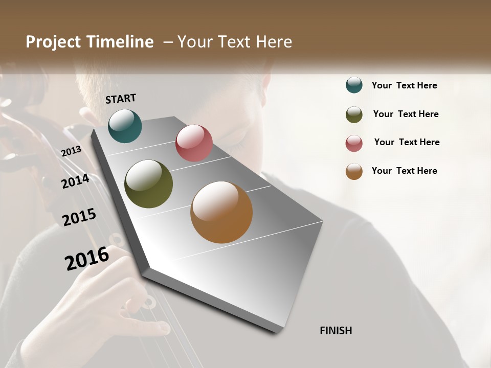 A Young Boy Playing A Violin In Front Of A Window PowerPoint Template