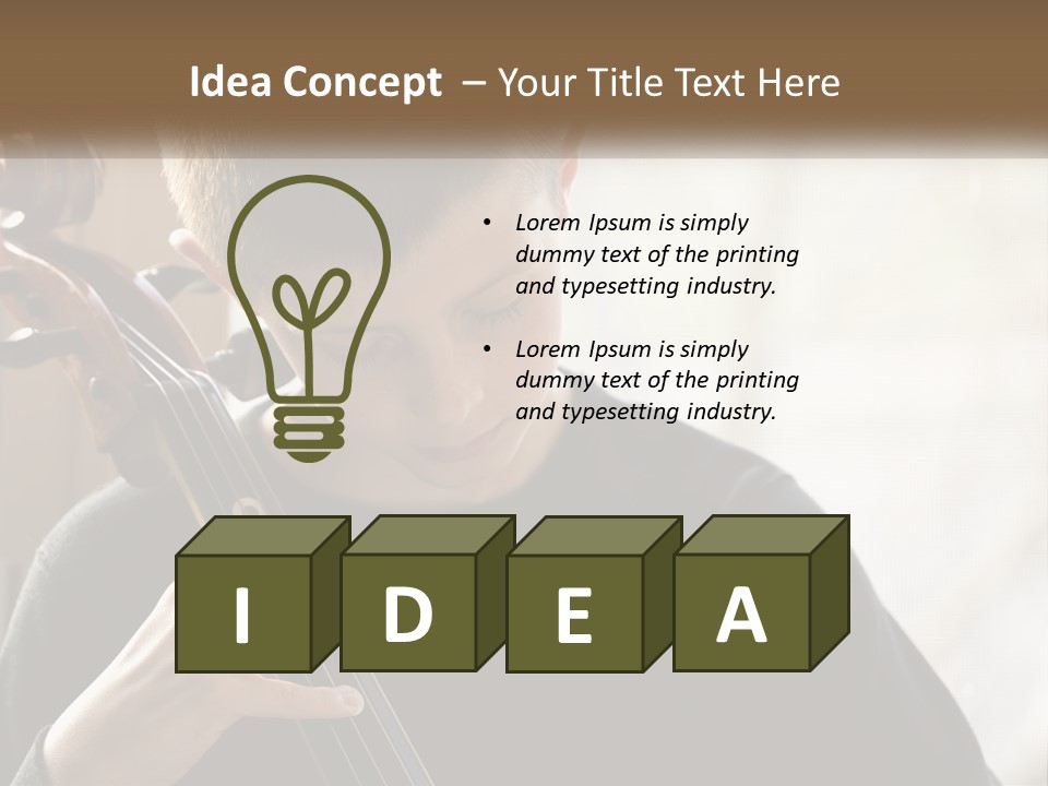 A Young Boy Playing A Violin In Front Of A Window PowerPoint Template