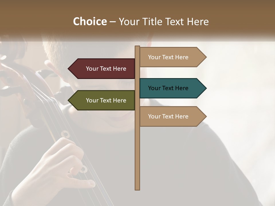 A Young Boy Playing A Violin In Front Of A Window PowerPoint Template