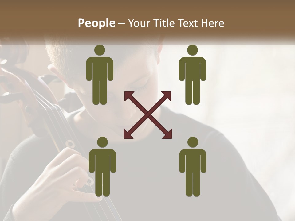 A Young Boy Playing A Violin In Front Of A Window PowerPoint Template