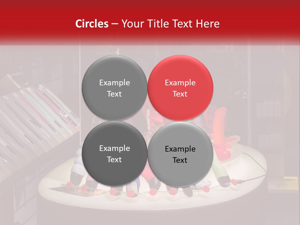 A Display Case Filled With Lots Of Different Colored Items PowerPoint Template