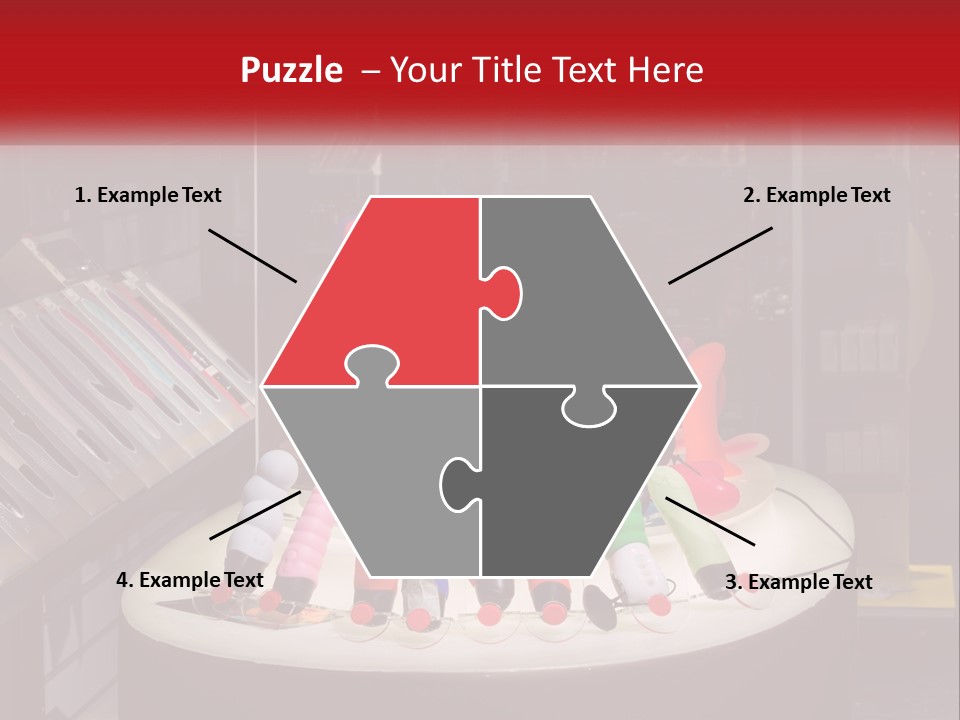 A Display Case Filled With Lots Of Different Colored Items PowerPoint Template