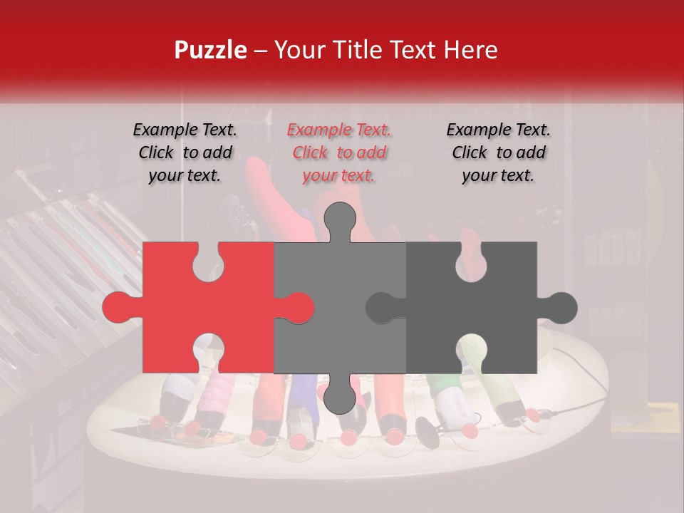 A Display Case Filled With Lots Of Different Colored Items PowerPoint Template