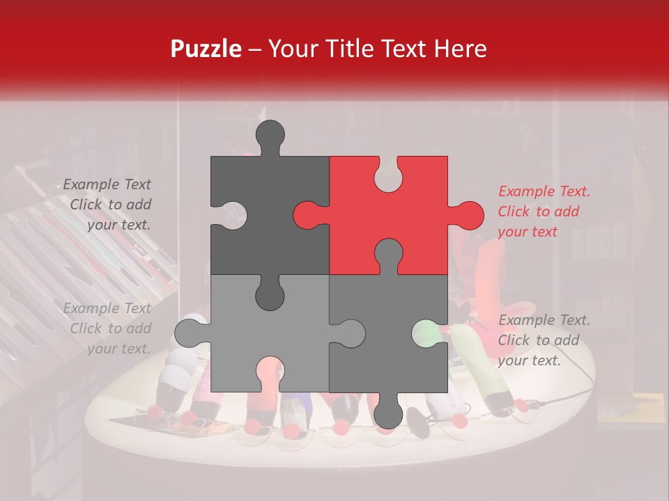 A Display Case Filled With Lots Of Different Colored Items PowerPoint Template