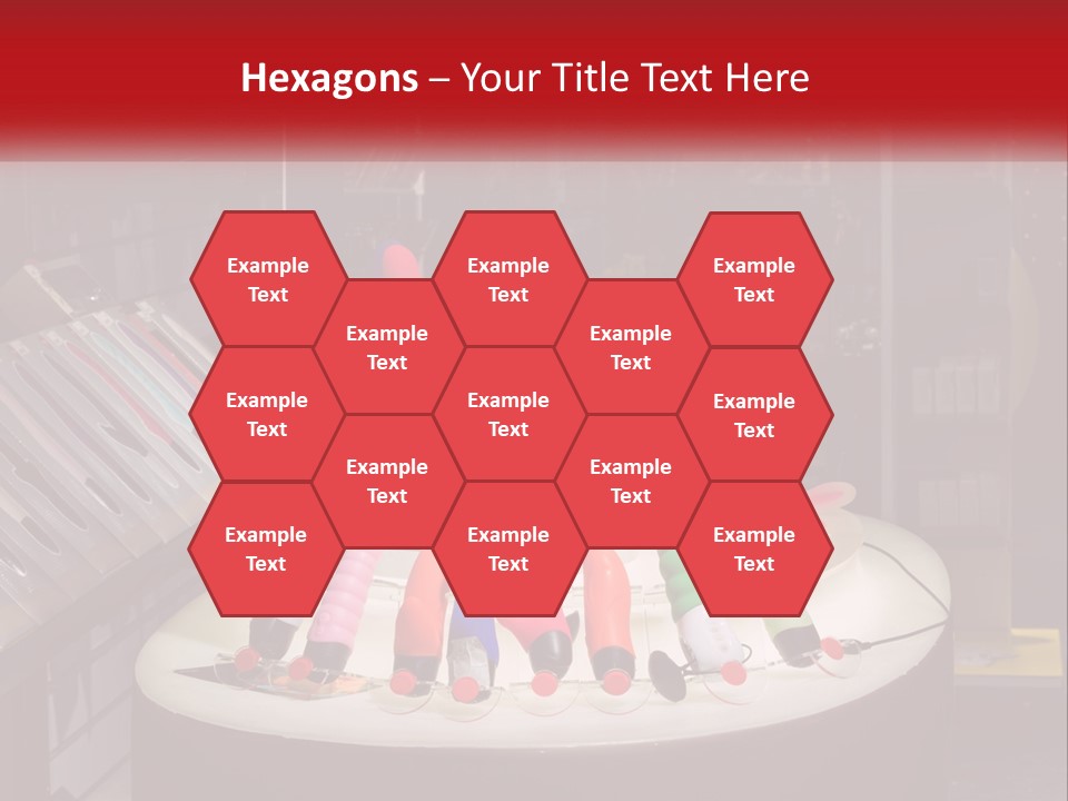 A Display Case Filled With Lots Of Different Colored Items PowerPoint Template