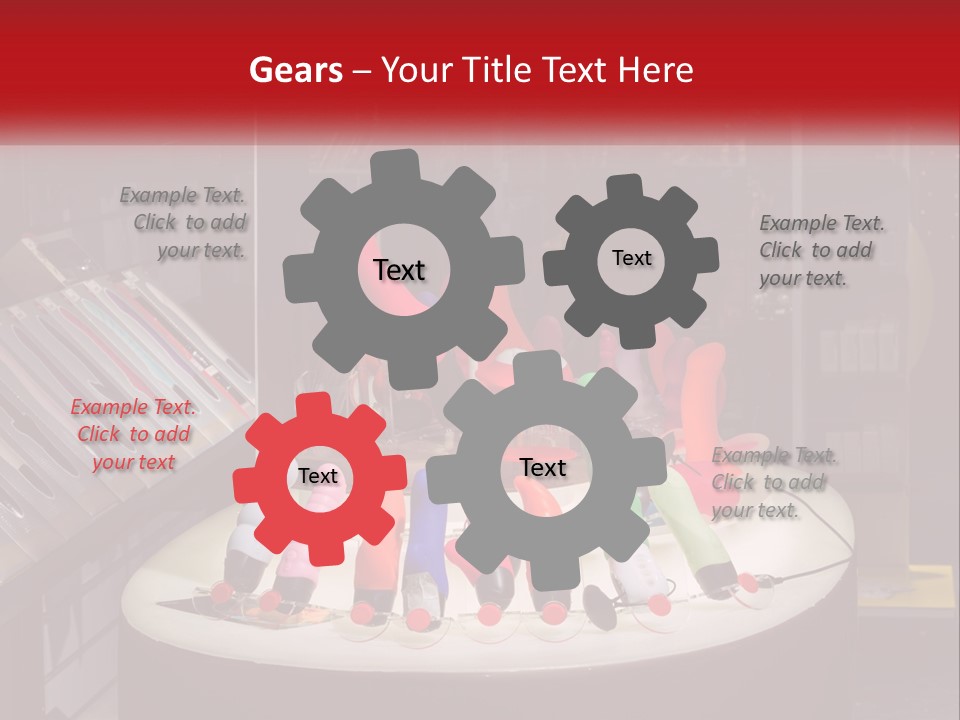 A Display Case Filled With Lots Of Different Colored Items PowerPoint Template