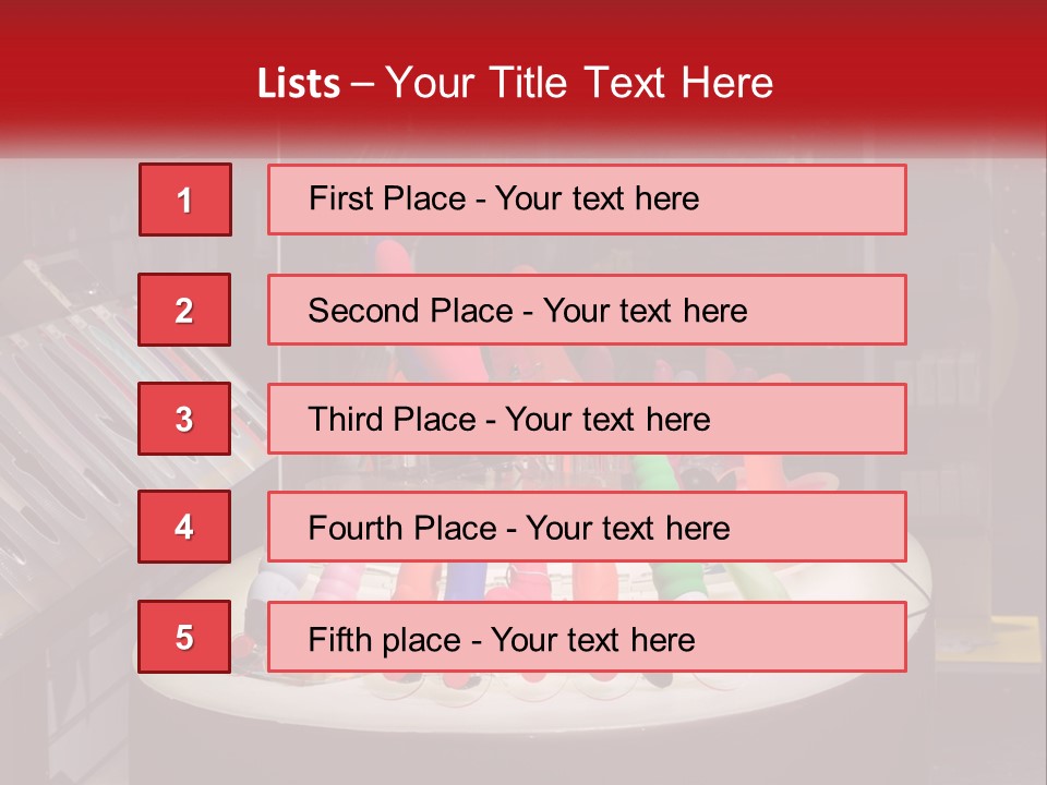 A Display Case Filled With Lots Of Different Colored Items PowerPoint Template