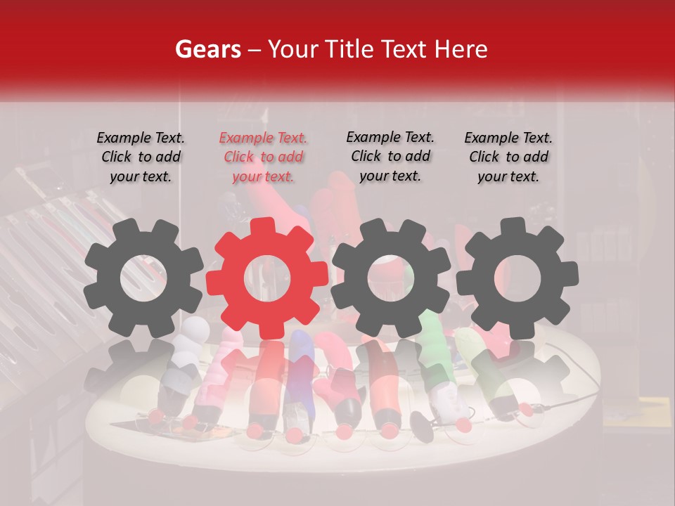 A Display Case Filled With Lots Of Different Colored Items PowerPoint Template