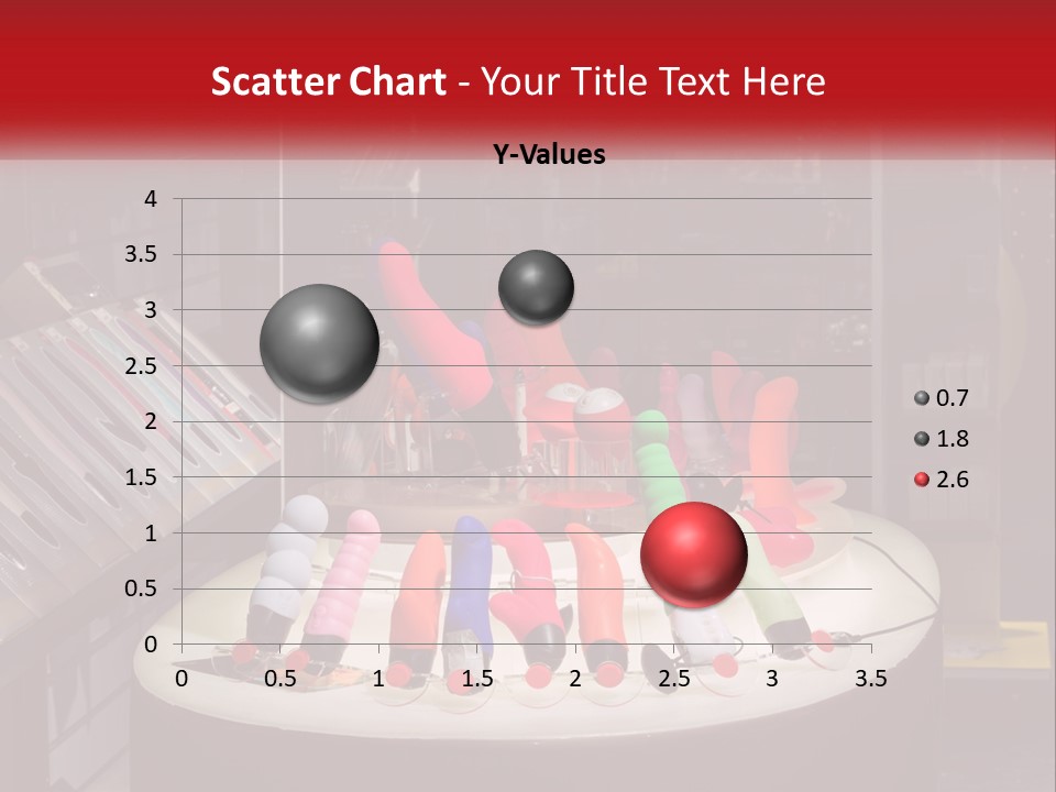 A Display Case Filled With Lots Of Different Colored Items PowerPoint Template