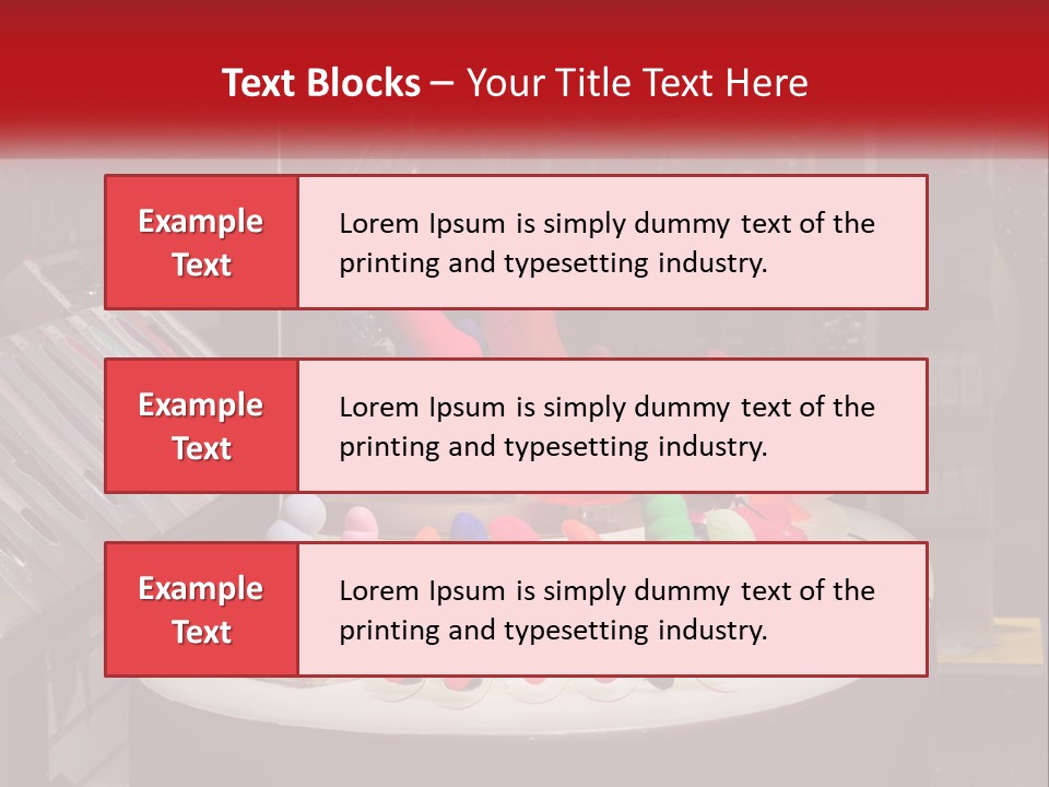 A Display Case Filled With Lots Of Different Colored Items PowerPoint Template