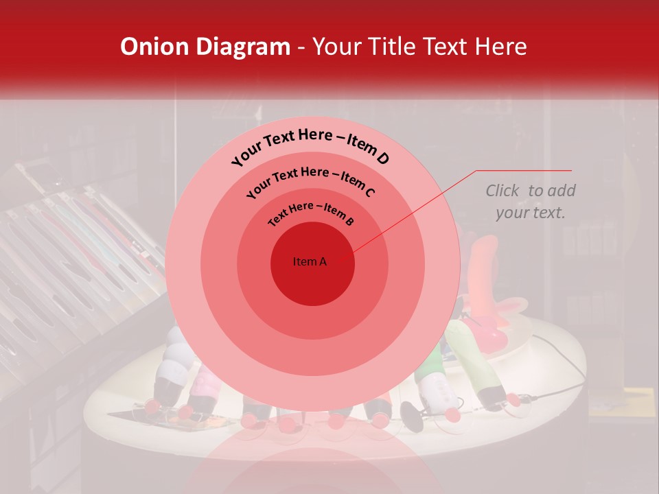 A Display Case Filled With Lots Of Different Colored Items PowerPoint Template