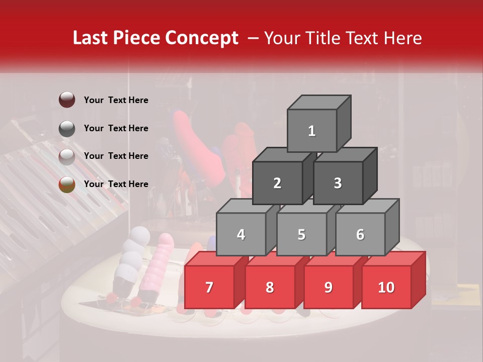 A Display Case Filled With Lots Of Different Colored Items PowerPoint Template