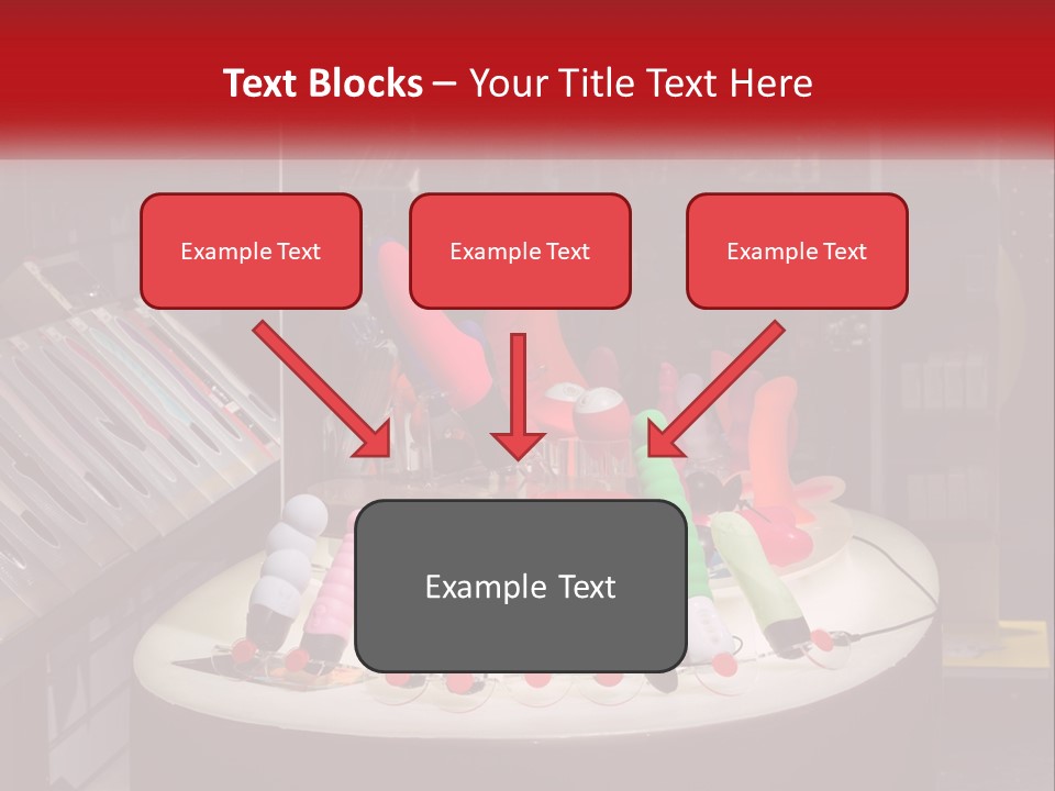 A Display Case Filled With Lots Of Different Colored Items PowerPoint Template