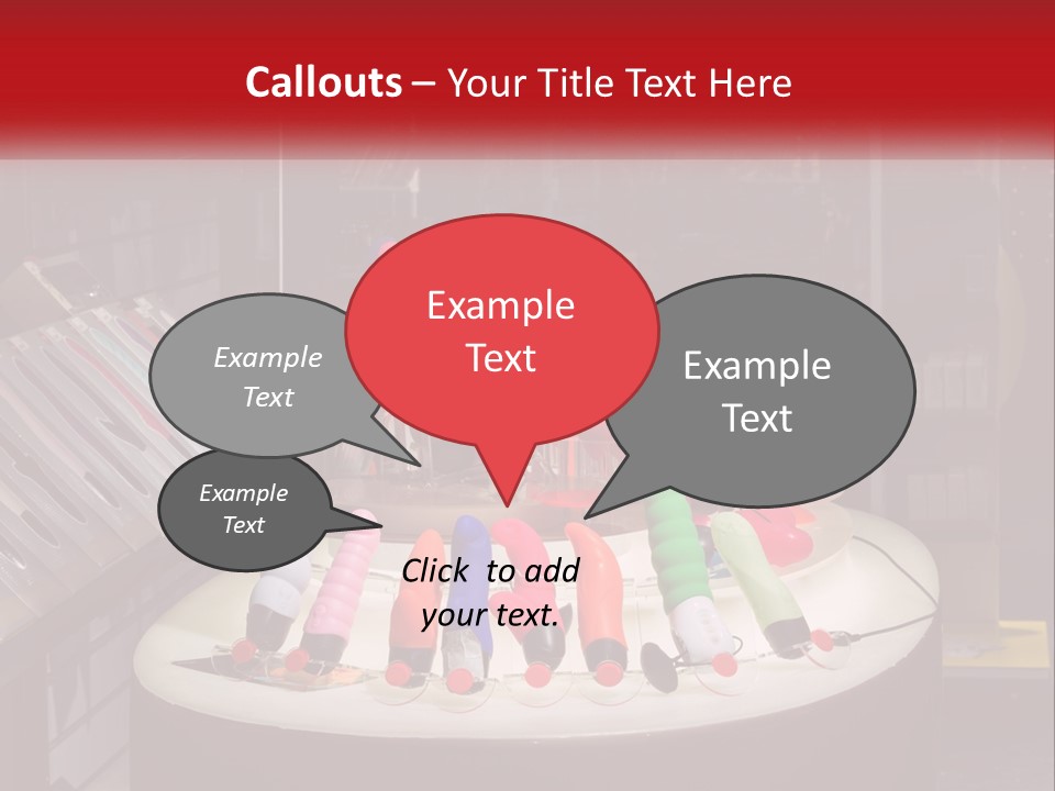 A Display Case Filled With Lots Of Different Colored Items PowerPoint Template