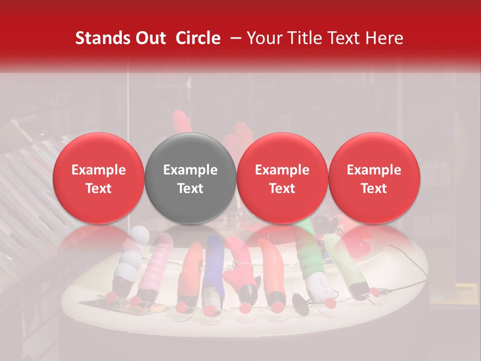 A Display Case Filled With Lots Of Different Colored Items PowerPoint Template