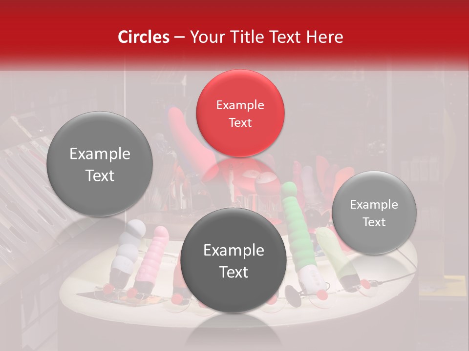 A Display Case Filled With Lots Of Different Colored Items PowerPoint Template