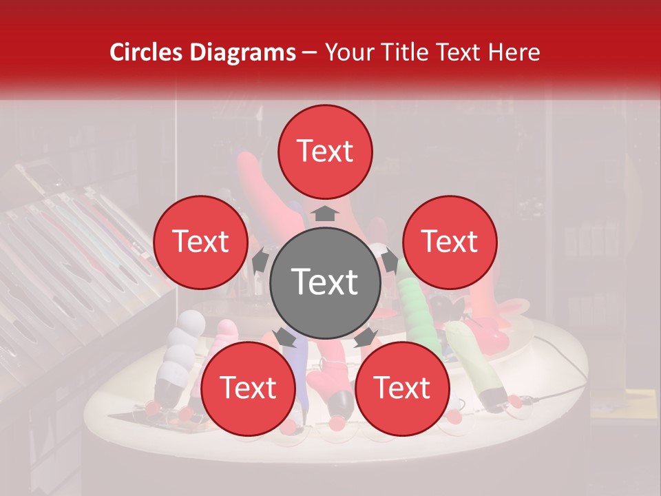 A Display Case Filled With Lots Of Different Colored Items PowerPoint Template