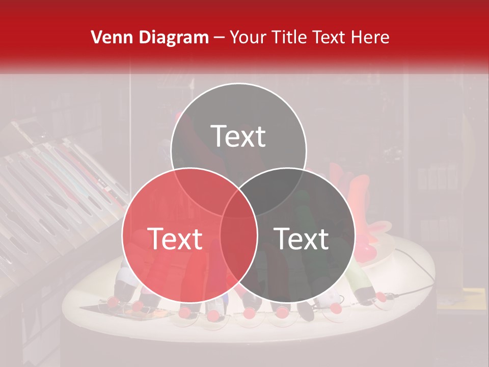 A Display Case Filled With Lots Of Different Colored Items PowerPoint Template