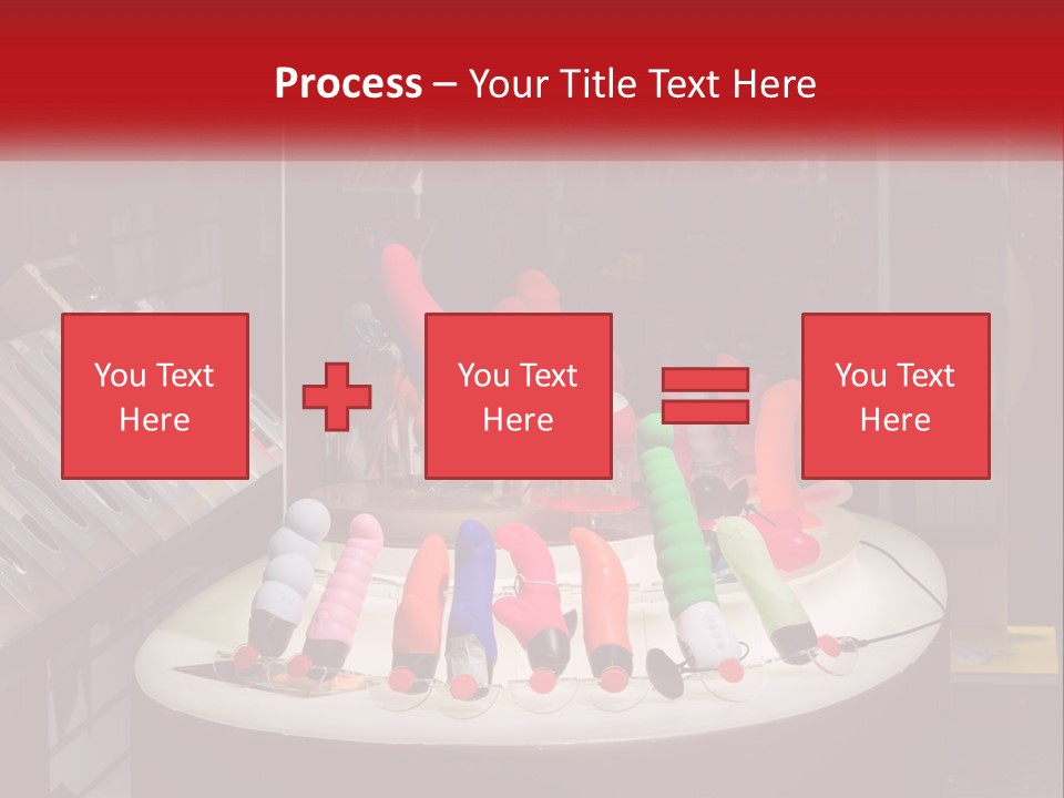 A Display Case Filled With Lots Of Different Colored Items PowerPoint Template