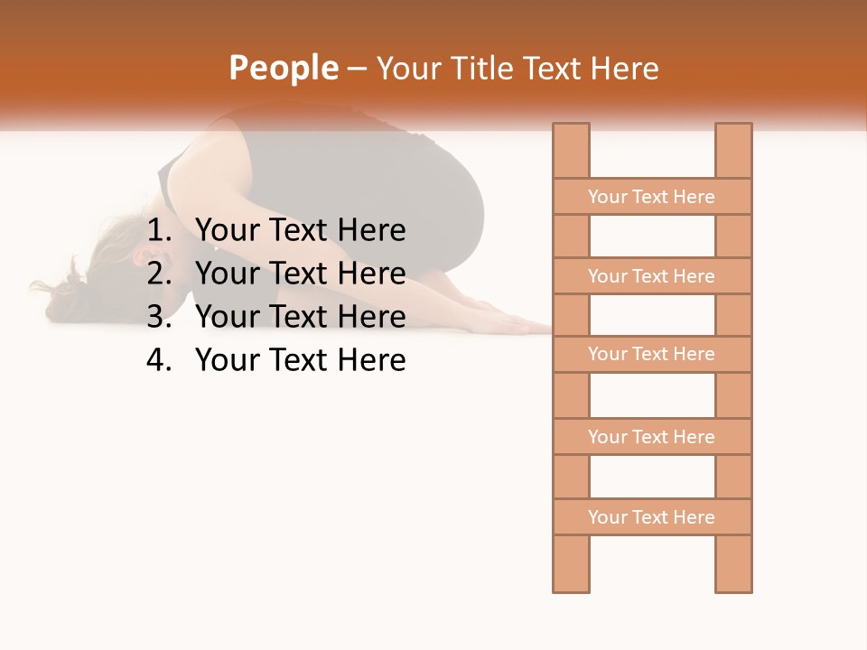 A Woman Is Doing A Yoga Pose On The Floor PowerPoint Template