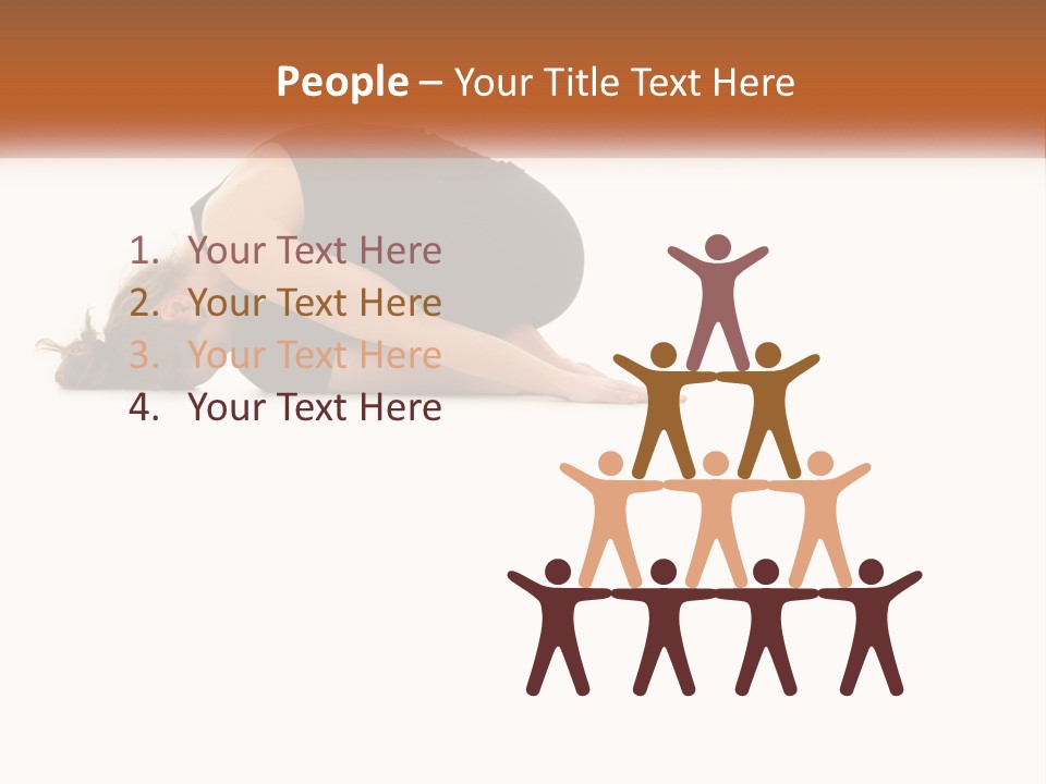 A Woman Is Doing A Yoga Pose On The Floor PowerPoint Template