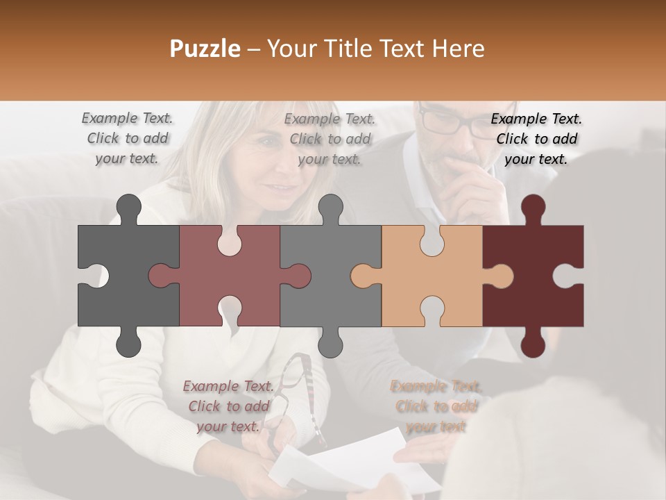 A Man And Woman Sitting On A Couch Talking To Each Other PowerPoint Template