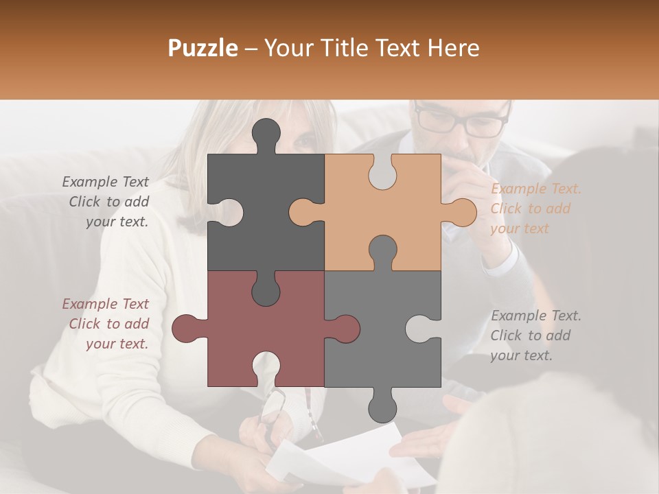 A Man And Woman Sitting On A Couch Talking To Each Other PowerPoint Template