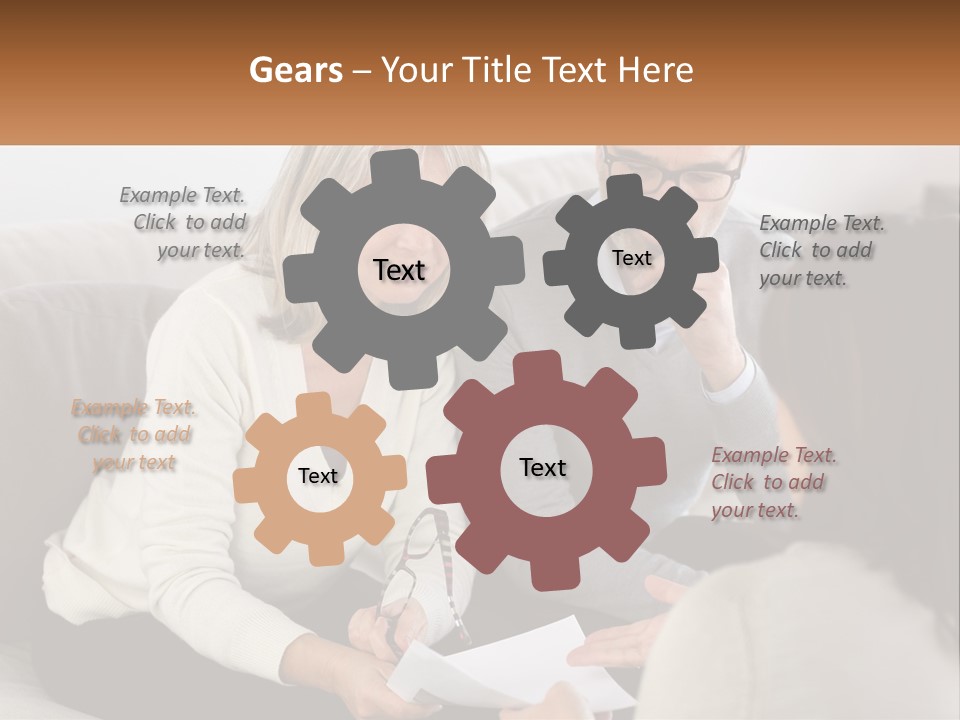 A Man And Woman Sitting On A Couch Talking To Each Other PowerPoint Template