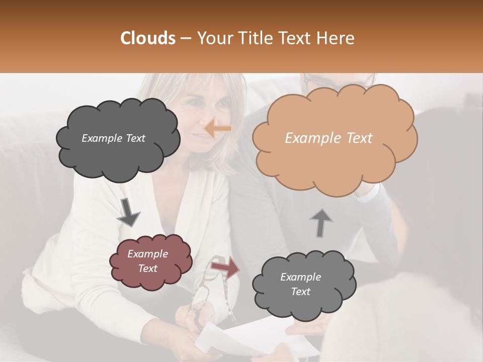 A Man And Woman Sitting On A Couch Talking To Each Other PowerPoint Template