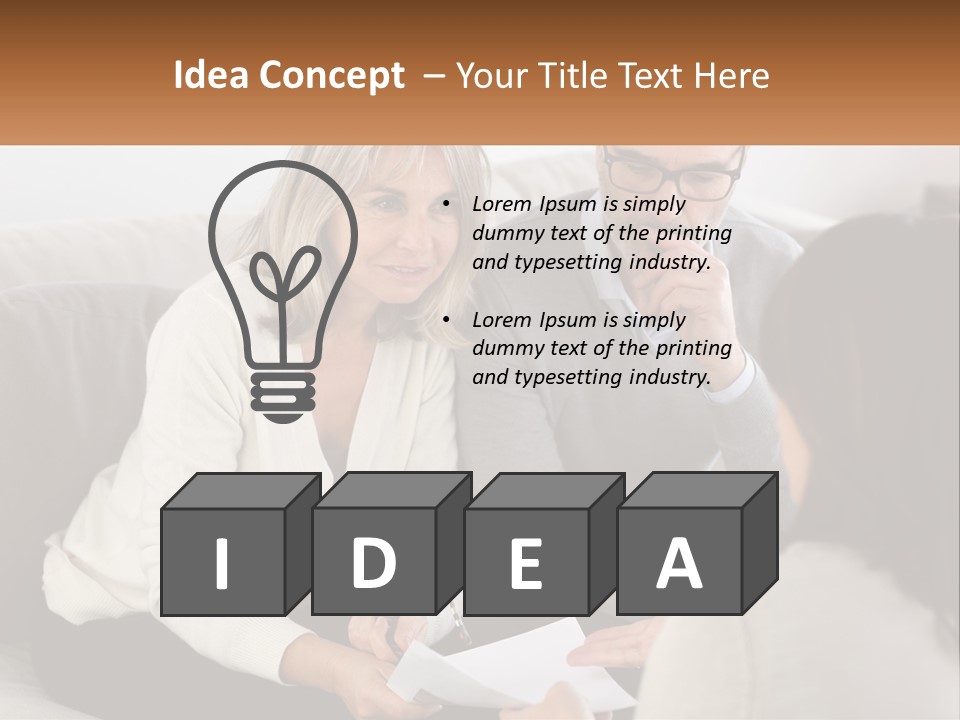 A Man And Woman Sitting On A Couch Talking To Each Other PowerPoint Template