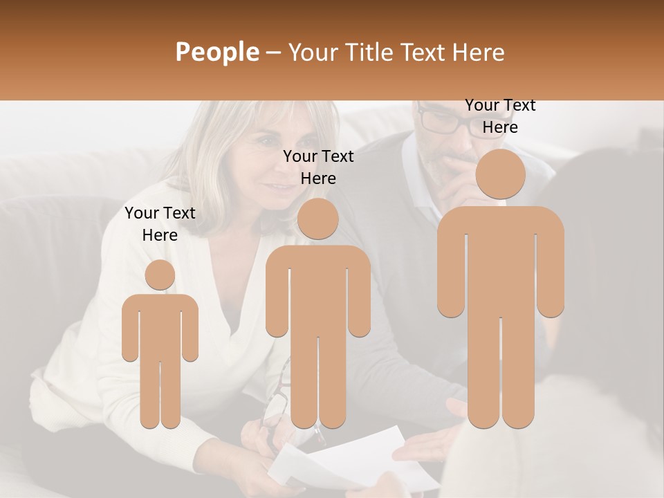 A Man And Woman Sitting On A Couch Talking To Each Other PowerPoint Template