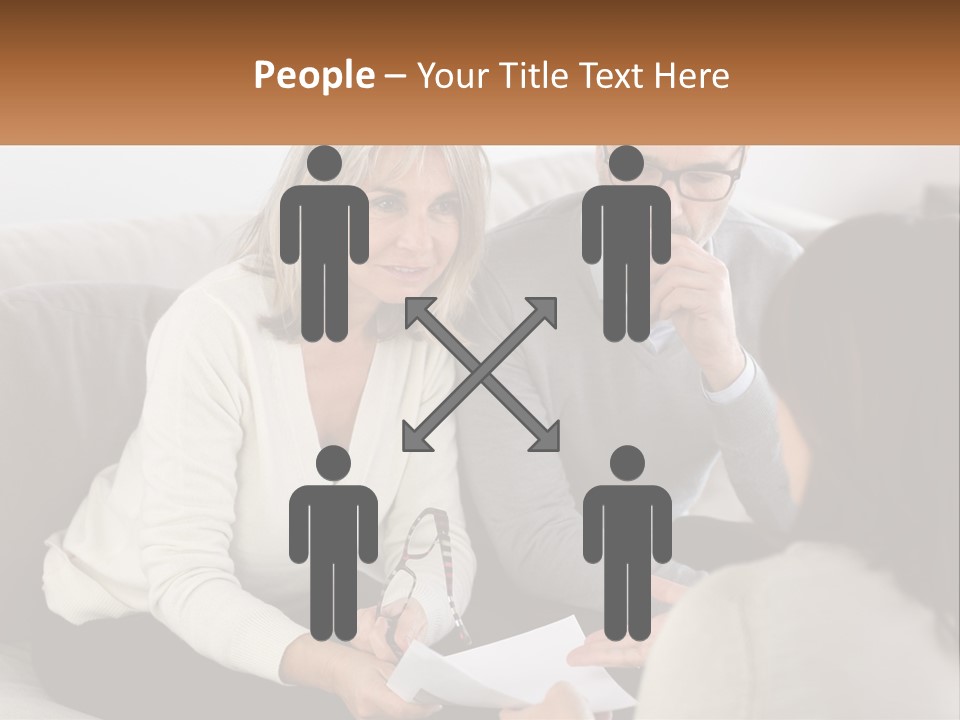 A Man And Woman Sitting On A Couch Talking To Each Other PowerPoint Template