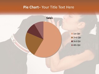 A Woman Kissing A Black Dog With A Red Collar PowerPoint Template