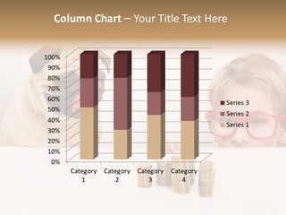 A Child And A Pug With Stacks Of Coins PowerPoint Template