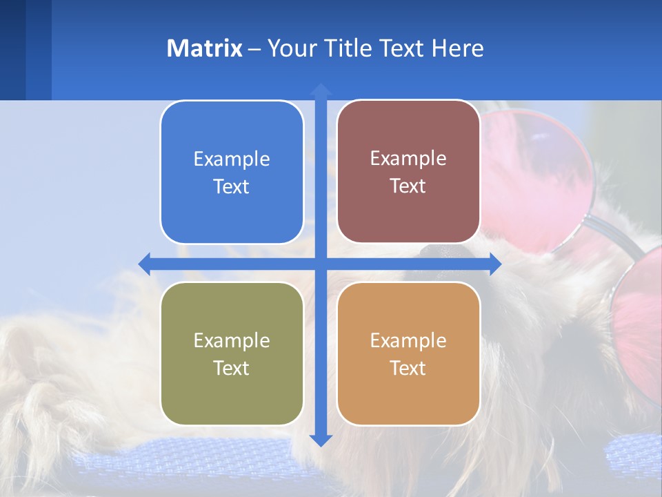 A Dog With Pink Sunglasses Laying On Top Of A Blue Blanket PowerPoint Template