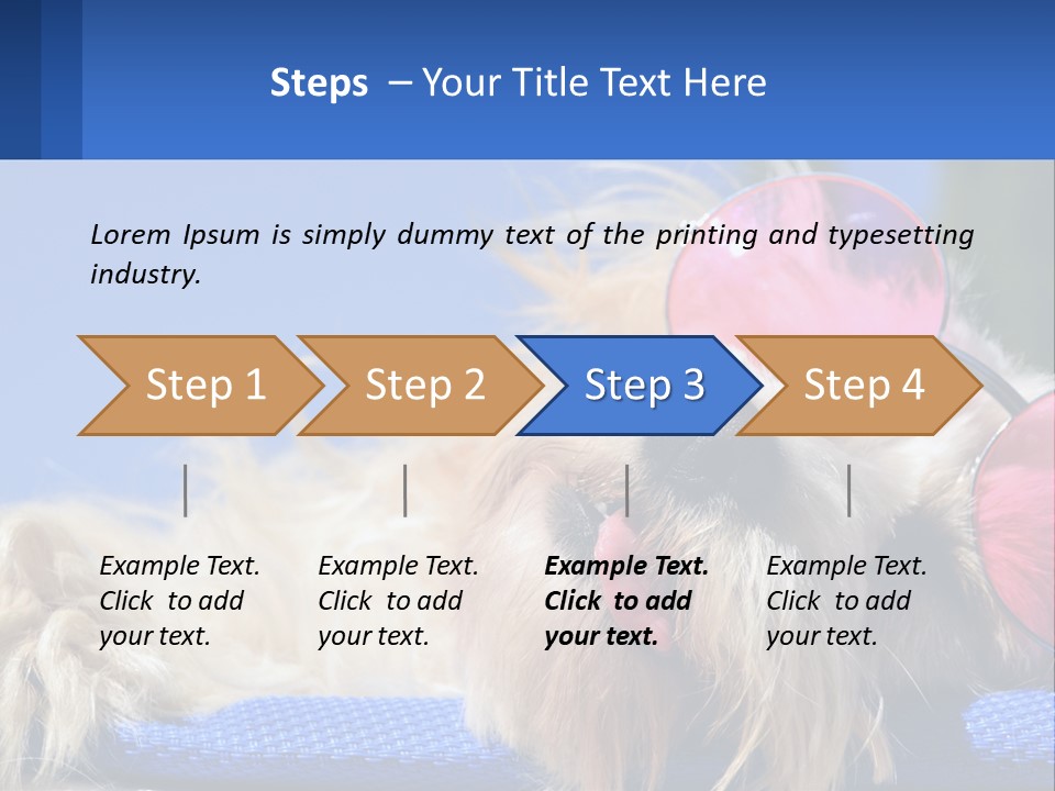 A Dog With Pink Sunglasses Laying On Top Of A Blue Blanket PowerPoint Template