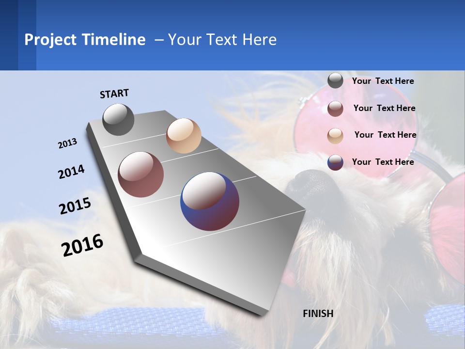 A Dog With Pink Sunglasses Laying On Top Of A Blue Blanket PowerPoint Template