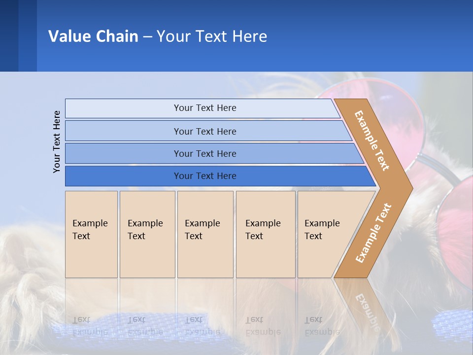 A Dog With Pink Sunglasses Laying On Top Of A Blue Blanket PowerPoint Template