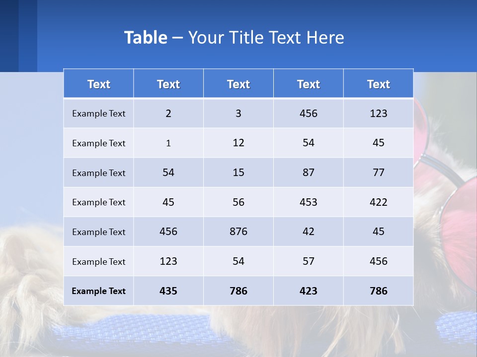 A Dog With Pink Sunglasses Laying On Top Of A Blue Blanket PowerPoint Template