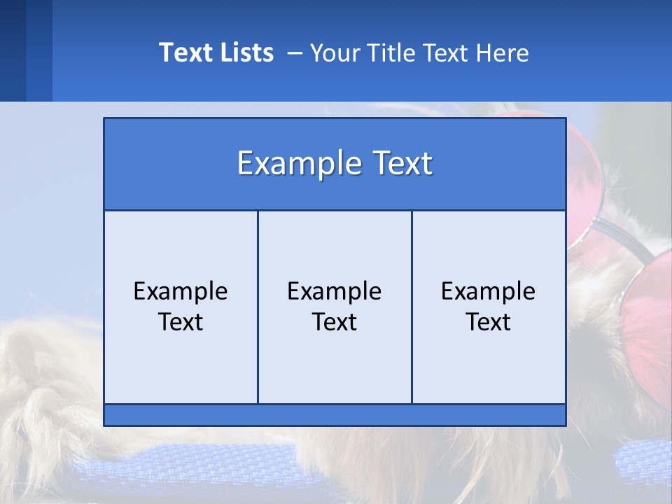 A Dog With Pink Sunglasses Laying On Top Of A Blue Blanket PowerPoint Template