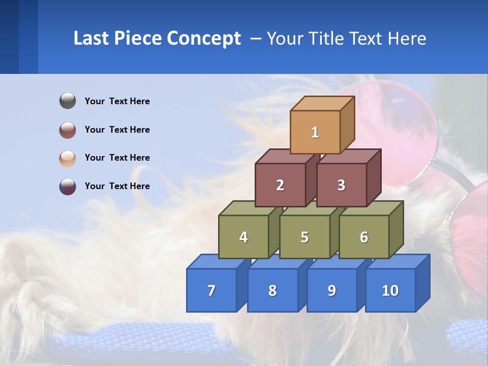 A Dog With Pink Sunglasses Laying On Top Of A Blue Blanket PowerPoint Template