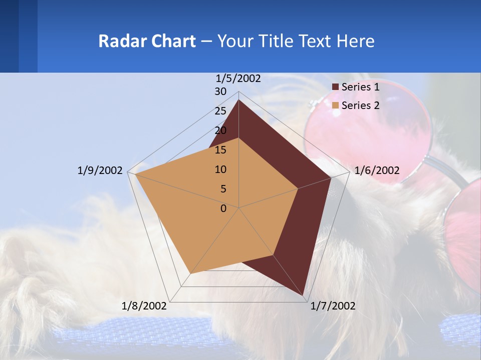 A Dog With Pink Sunglasses Laying On Top Of A Blue Blanket PowerPoint Template