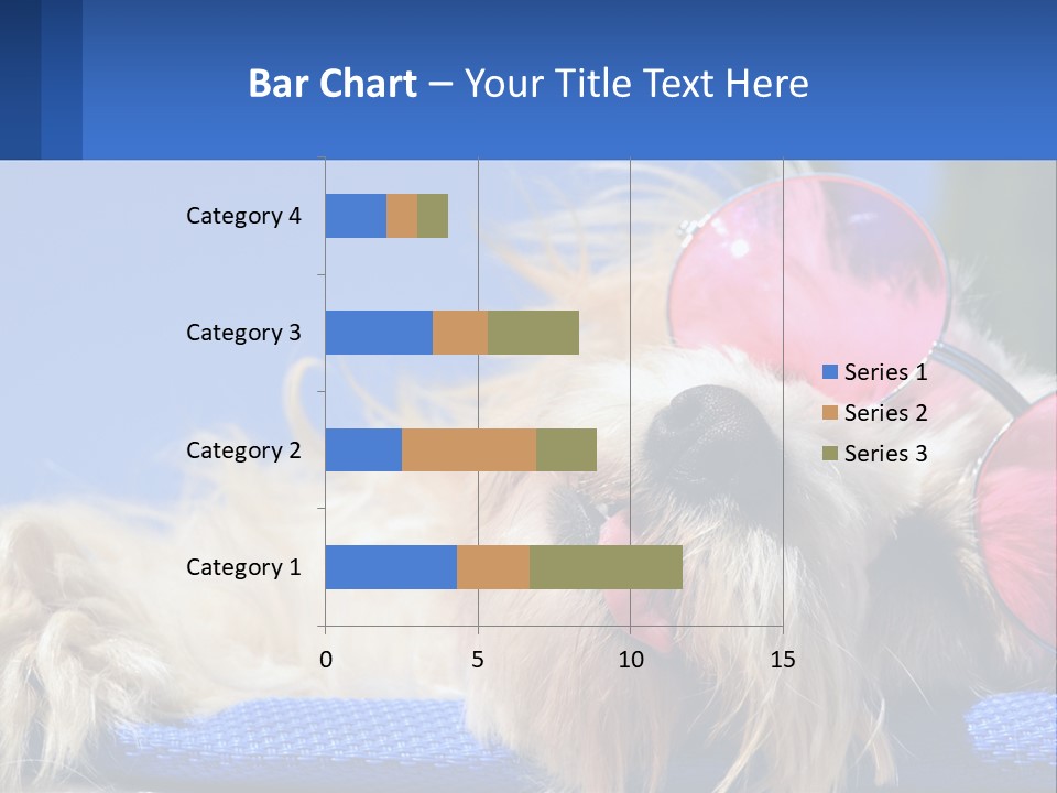 A Dog With Pink Sunglasses Laying On Top Of A Blue Blanket PowerPoint Template