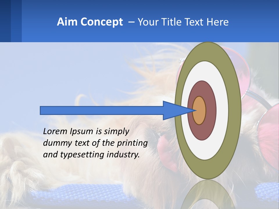 A Dog With Pink Sunglasses Laying On Top Of A Blue Blanket PowerPoint Template