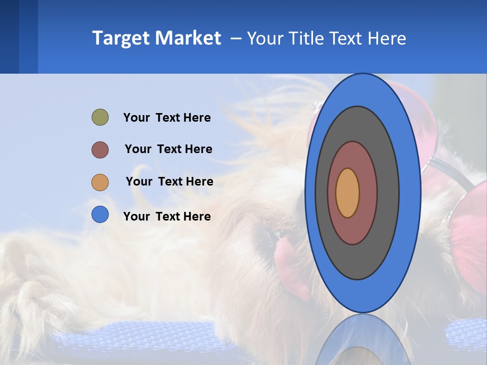 A Dog With Pink Sunglasses Laying On Top Of A Blue Blanket PowerPoint Template