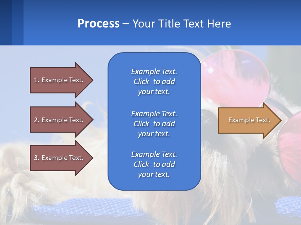 A Dog With Pink Sunglasses Laying On Top Of A Blue Blanket PowerPoint Template